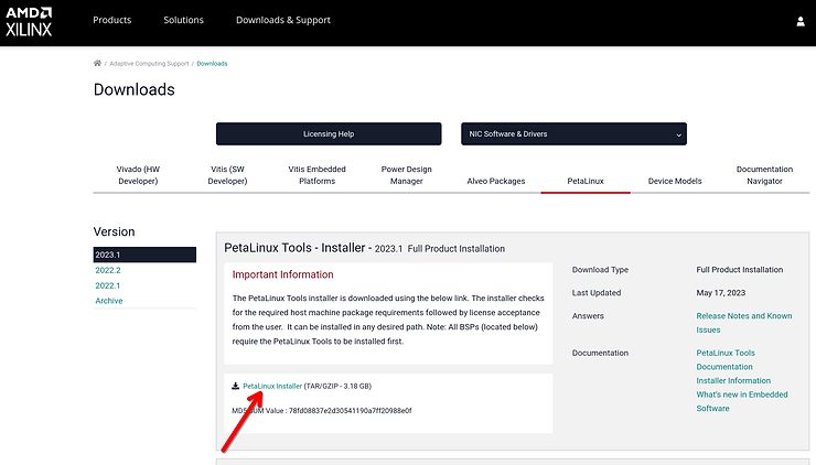 Download_petalinux_installer