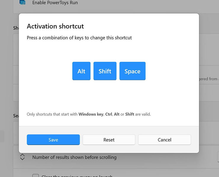 Alternative Activation Shortcut Alt Shift Space