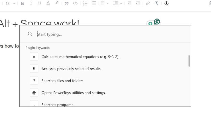 Alt + Space PowerTools Run