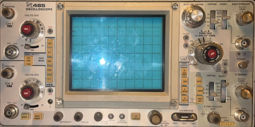 front of oscilloscope